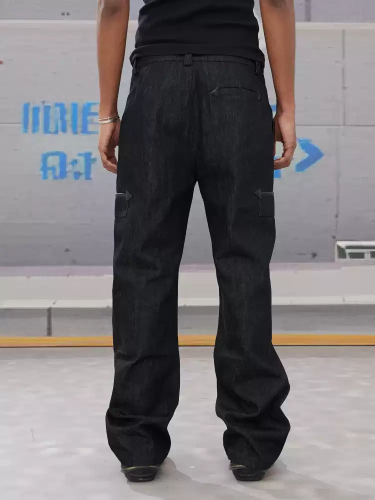 60s 646 Double-Zip Raw Denim Flared Jeans - image 3 of 6