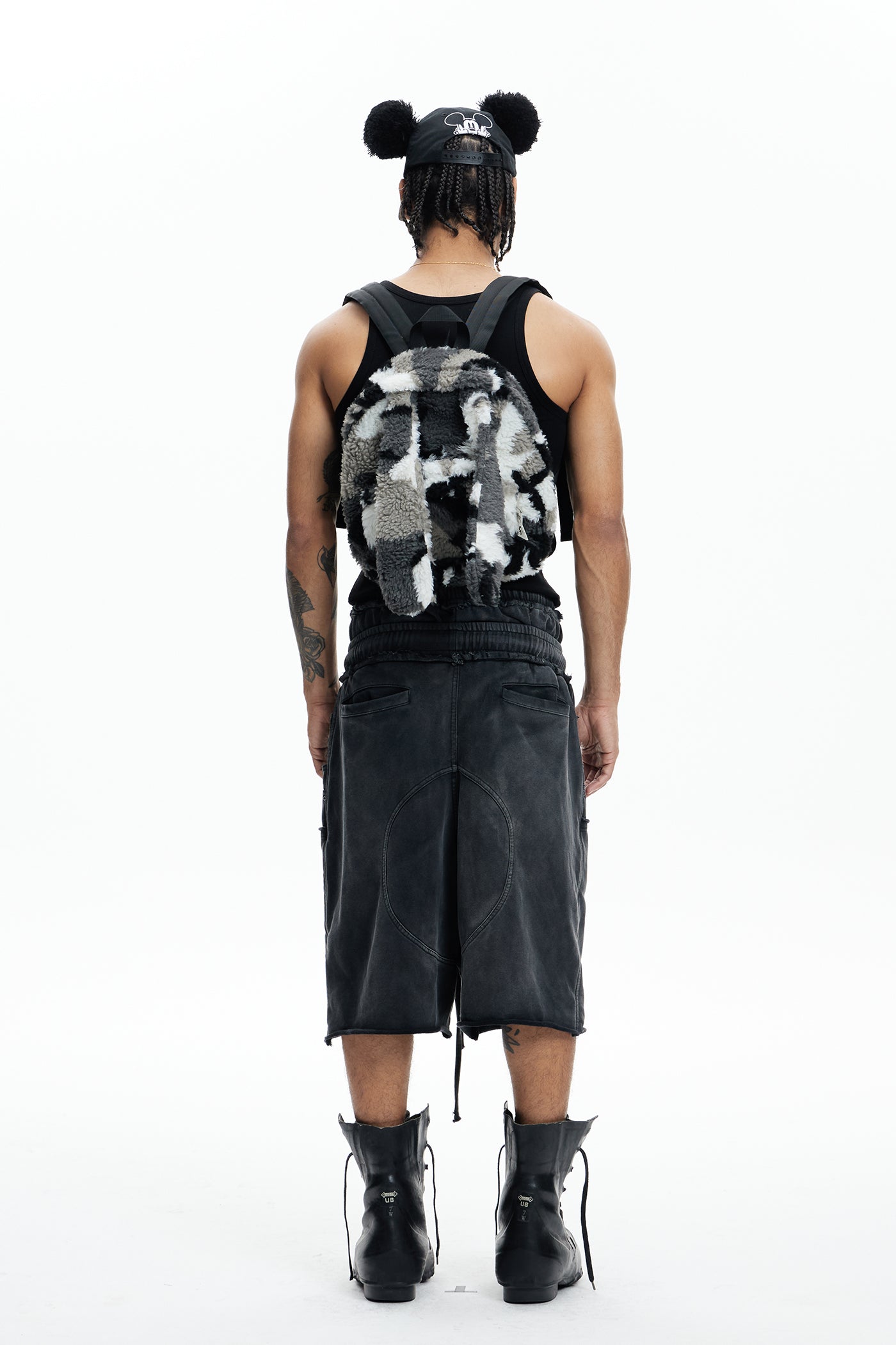 Deconstructed Double Waistband Logger Pocket 3/4 Pants