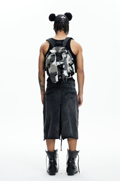 Deconstructed Double Waistband Logger Pocket 3/4 Pants