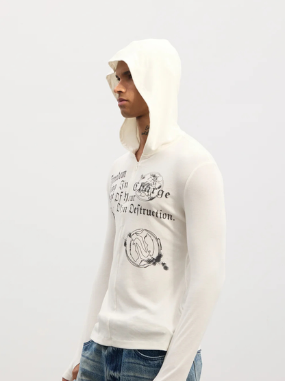 Gothic Graphic Half-Zip Hooded Long-Sleeve Top - image 6 of 7