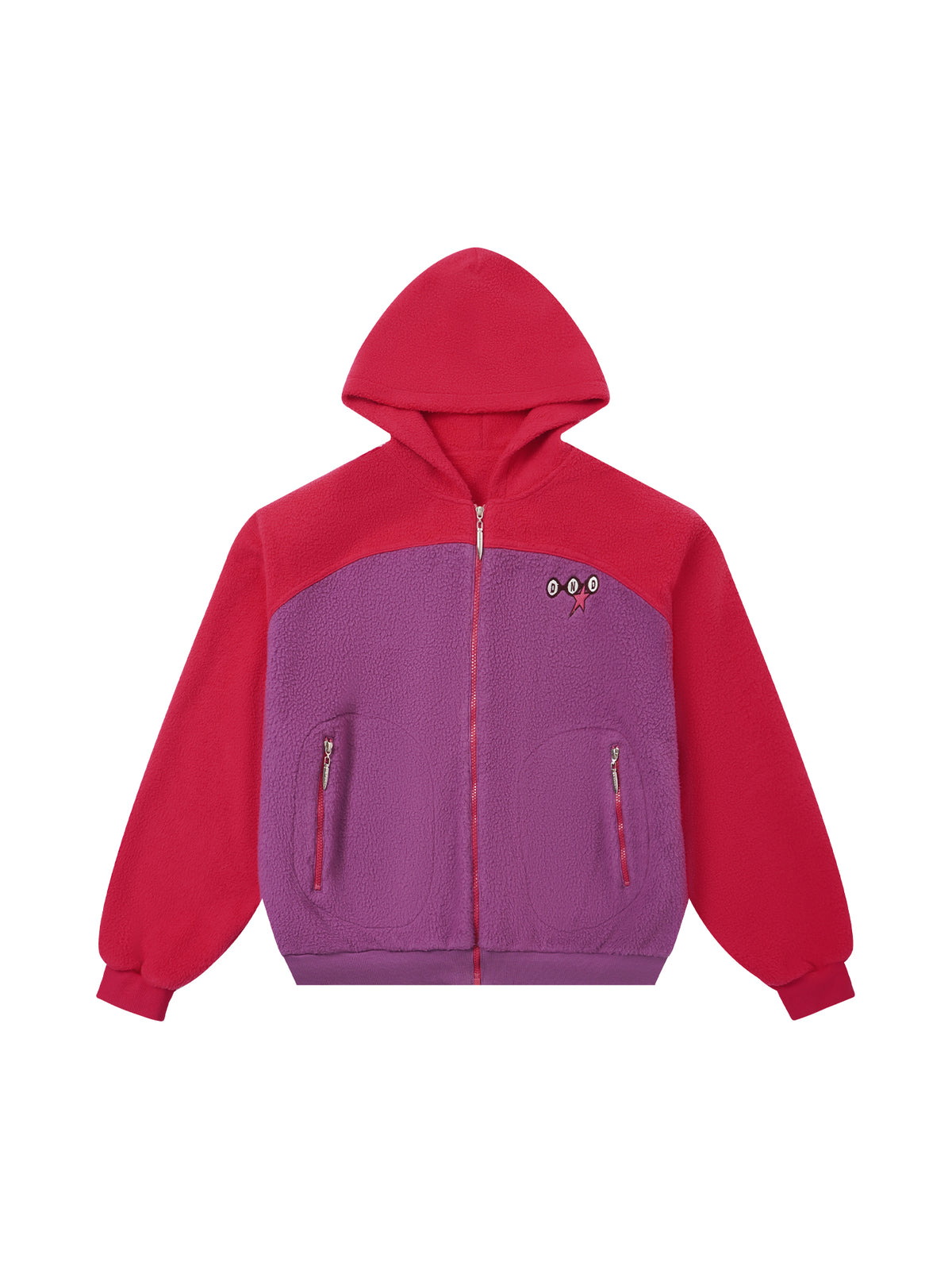 Colorblock Fleece Zip-Up Hoodie & Wide-Leg Sweatpants