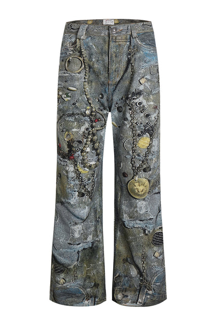 Gems Rotten Distressed Flared Jeans