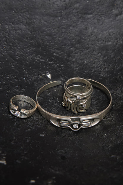 Diamond-Accent Honeysuckle Horseshoe Bangle Bracelet (s925)