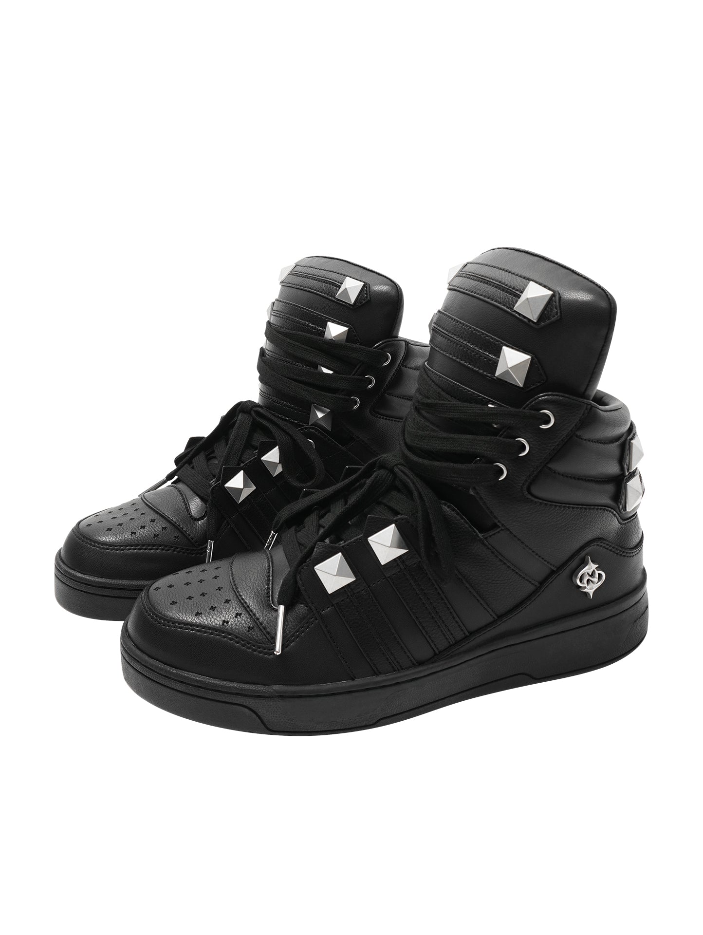 DND4DES x LELOSANGE Royal Studded Oversized Tongue Platform Mid-Top Sneakers