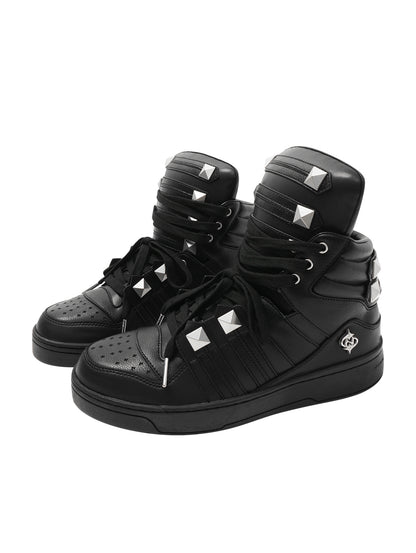 DND4DES x LELOSANGE Royal Studded Oversized Tongue Platform Mid-Top Sneakers