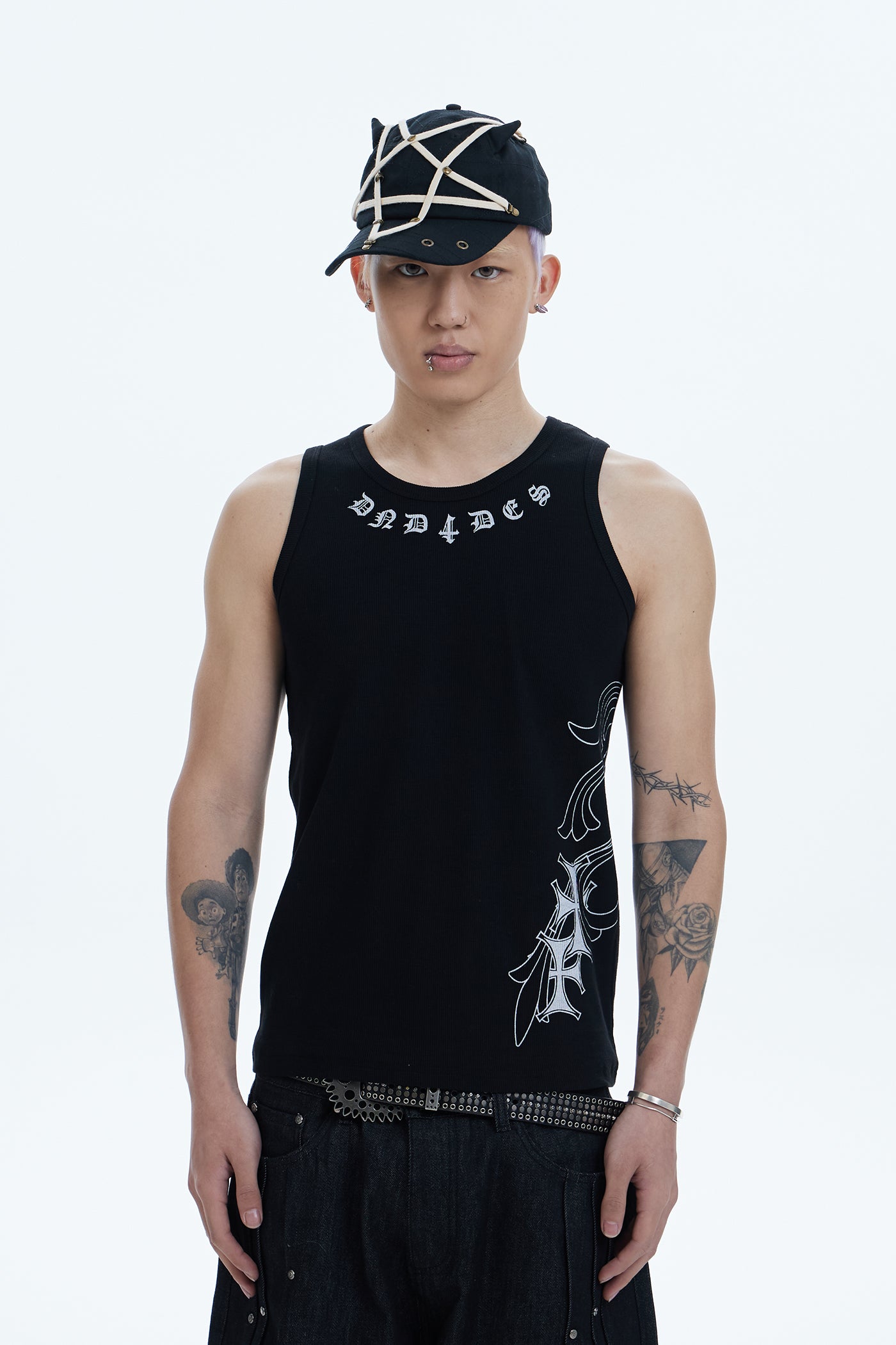 DND4DES Cross Side Graphic Tank Top
