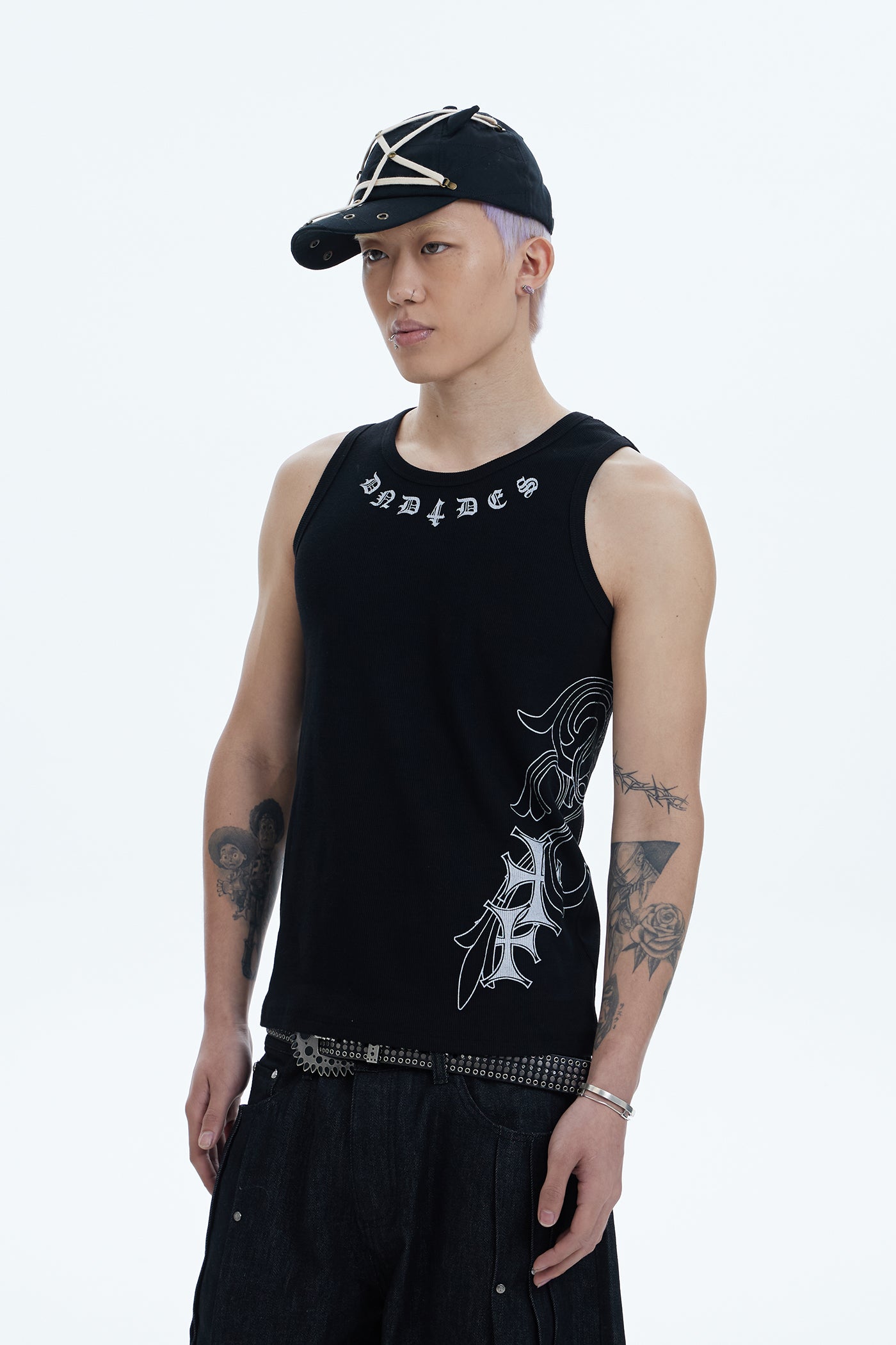 DND4DES Cross Side Graphic Tank Top