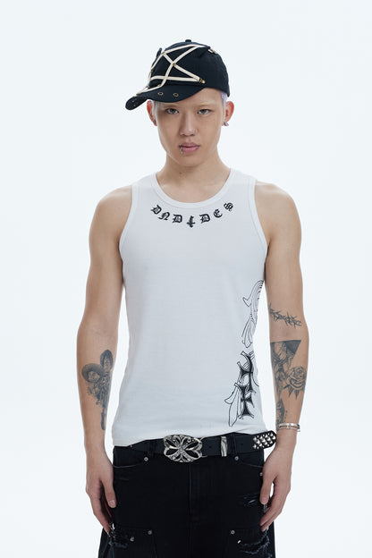 DND4DES Cross Side Graphic Tank Top