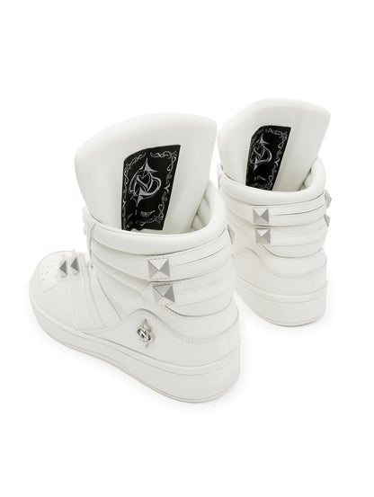 DND4DES x LELOSANGE Royal Studded Oversized Tongue Platform Mid-Top Sneakers