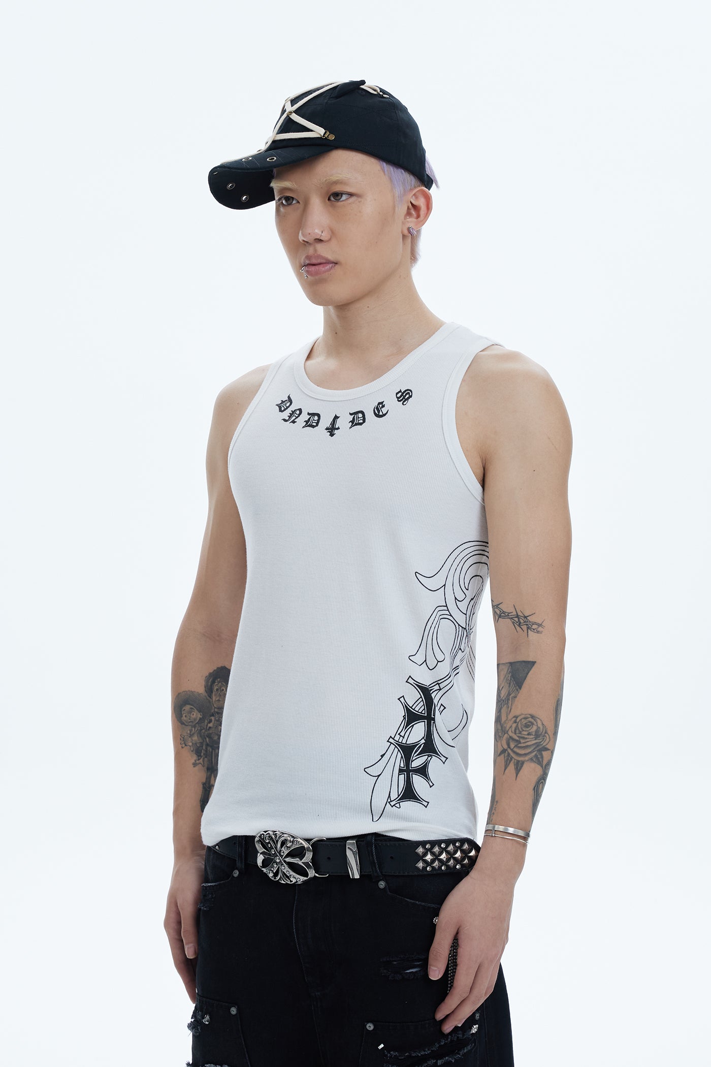 DND4DES Cross Side Graphic Tank Top