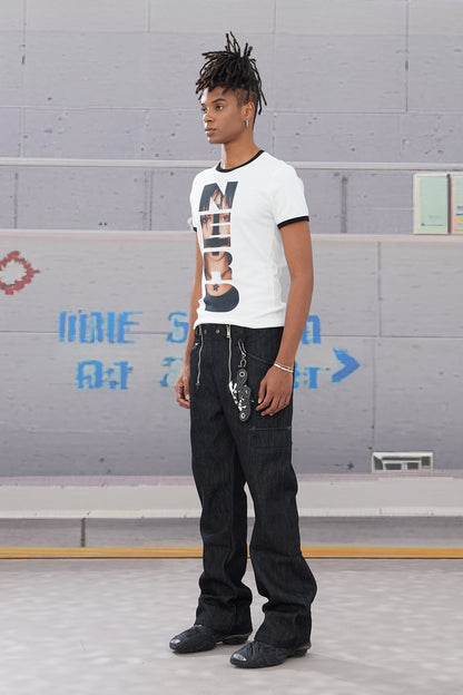 60s 646 Double-Zip Raw Denim Flared Jeans