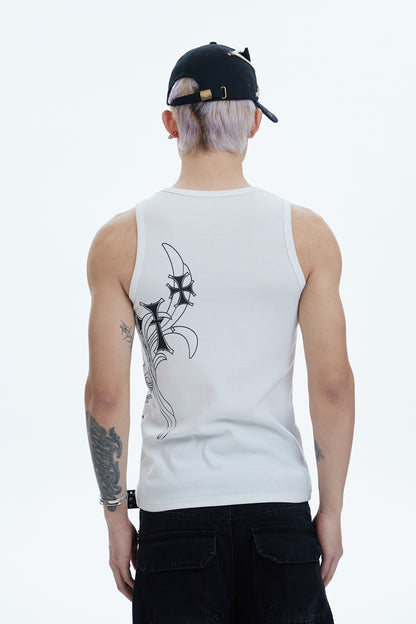 DND4DES Cross Side Graphic Tank Top