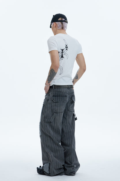 Cross Side Graphic Slim Fit Top