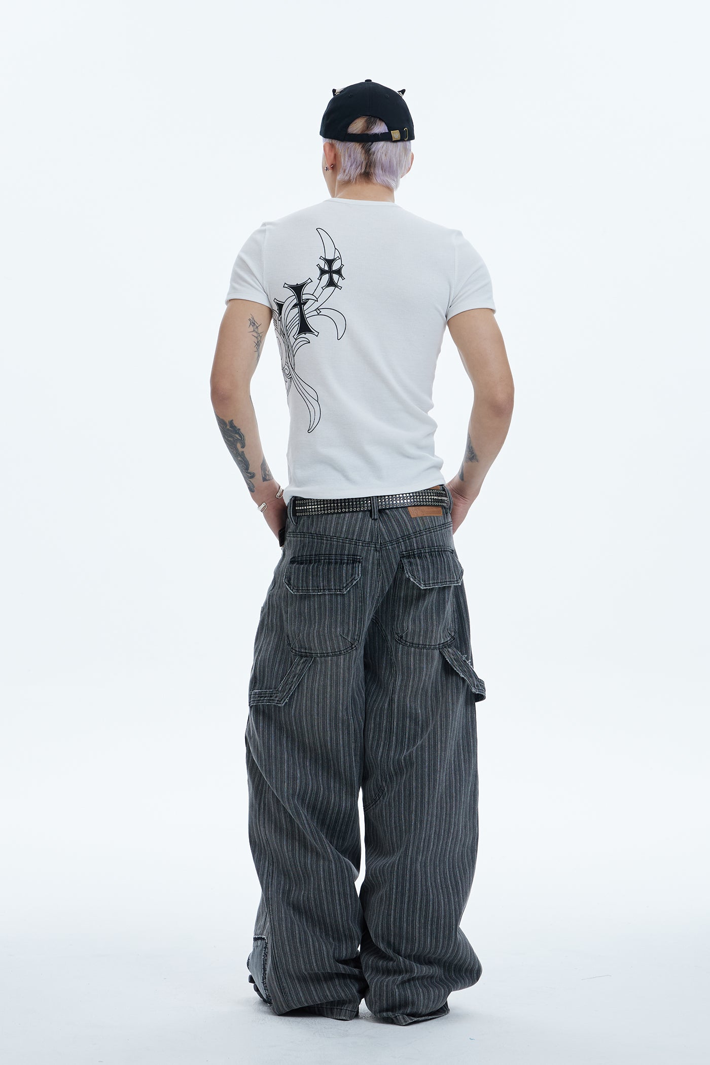 Cross Side Graphic Slim Fit Top