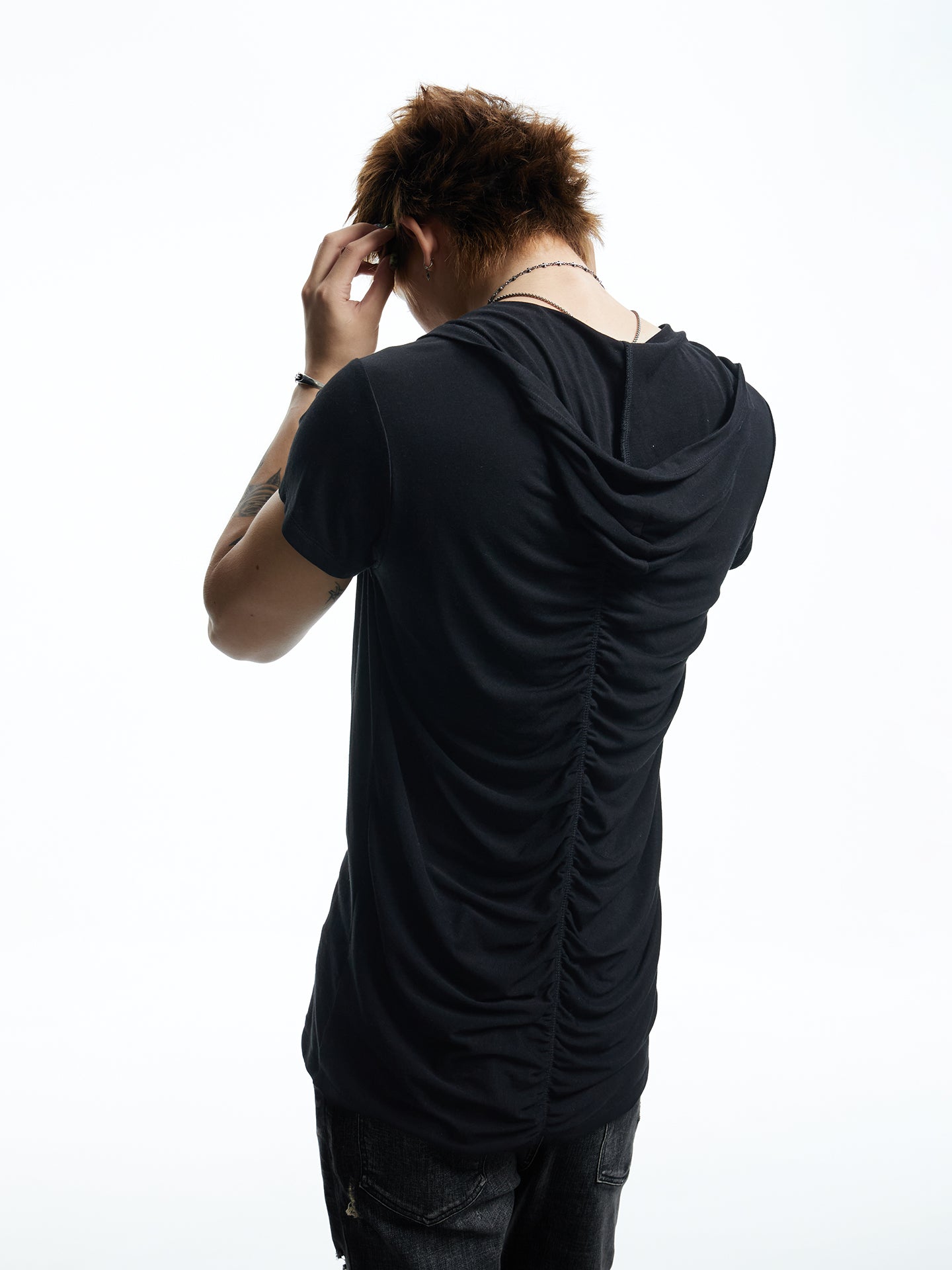 Hooded Ruched Cardigan