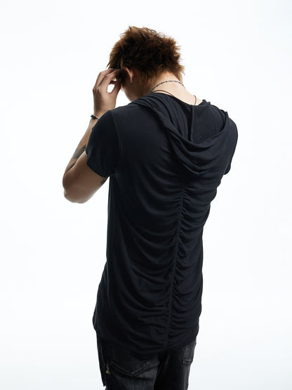 Hooded Ruched Cardigan