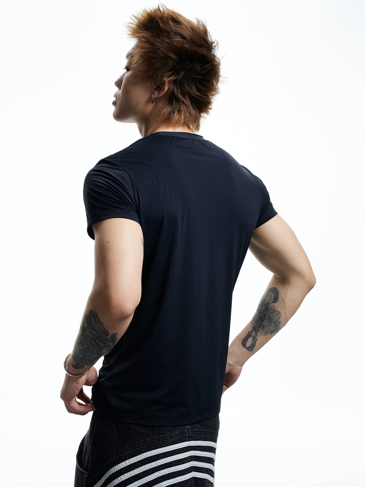 Reflective Print Slim Sports T-shirt