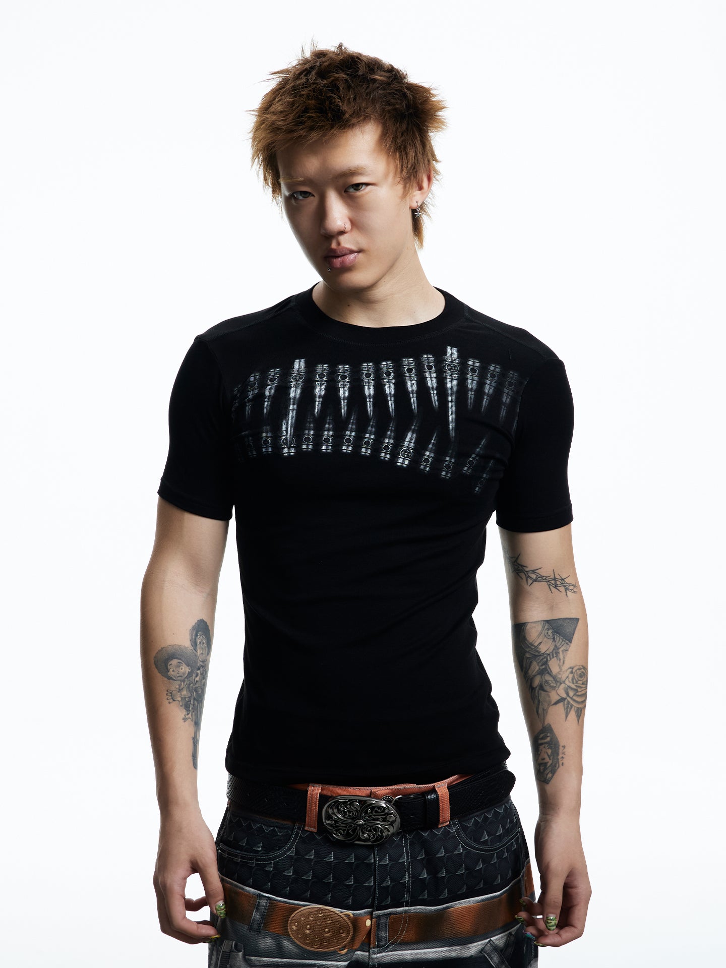 Bullet Pattern Wool T-shirt