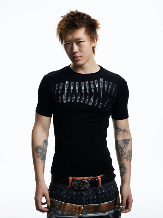 Bullet Pattern Wool T-shirt