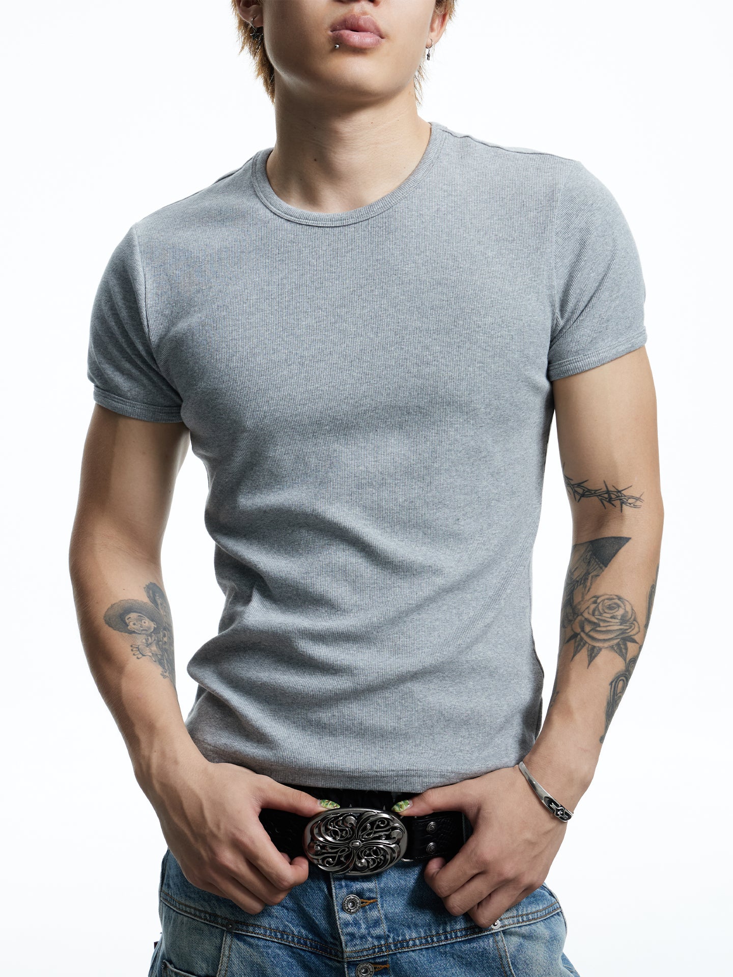 Basic Ribbed T-shirt - 3 COLOR