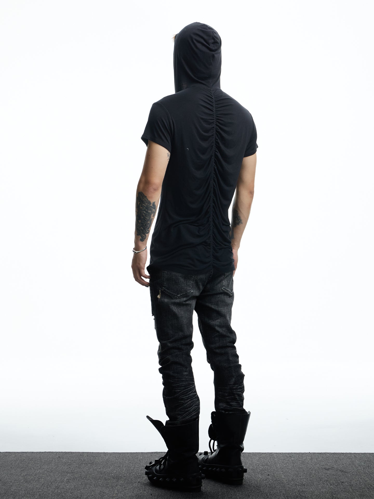 Hooded Ruched Cardigan