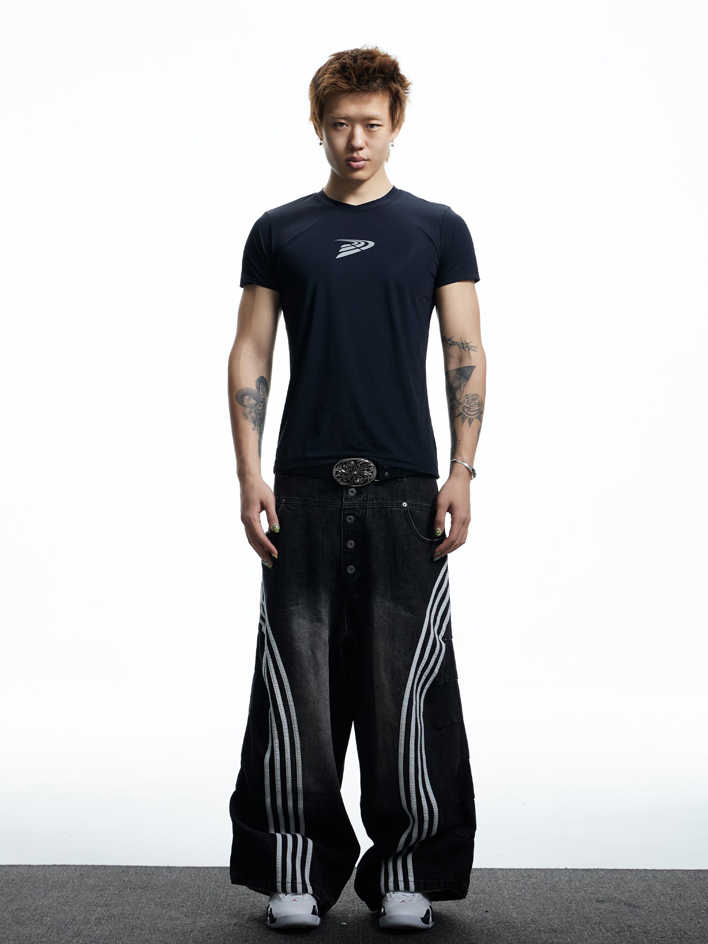 Reflective Print Slim Sports T-shirt