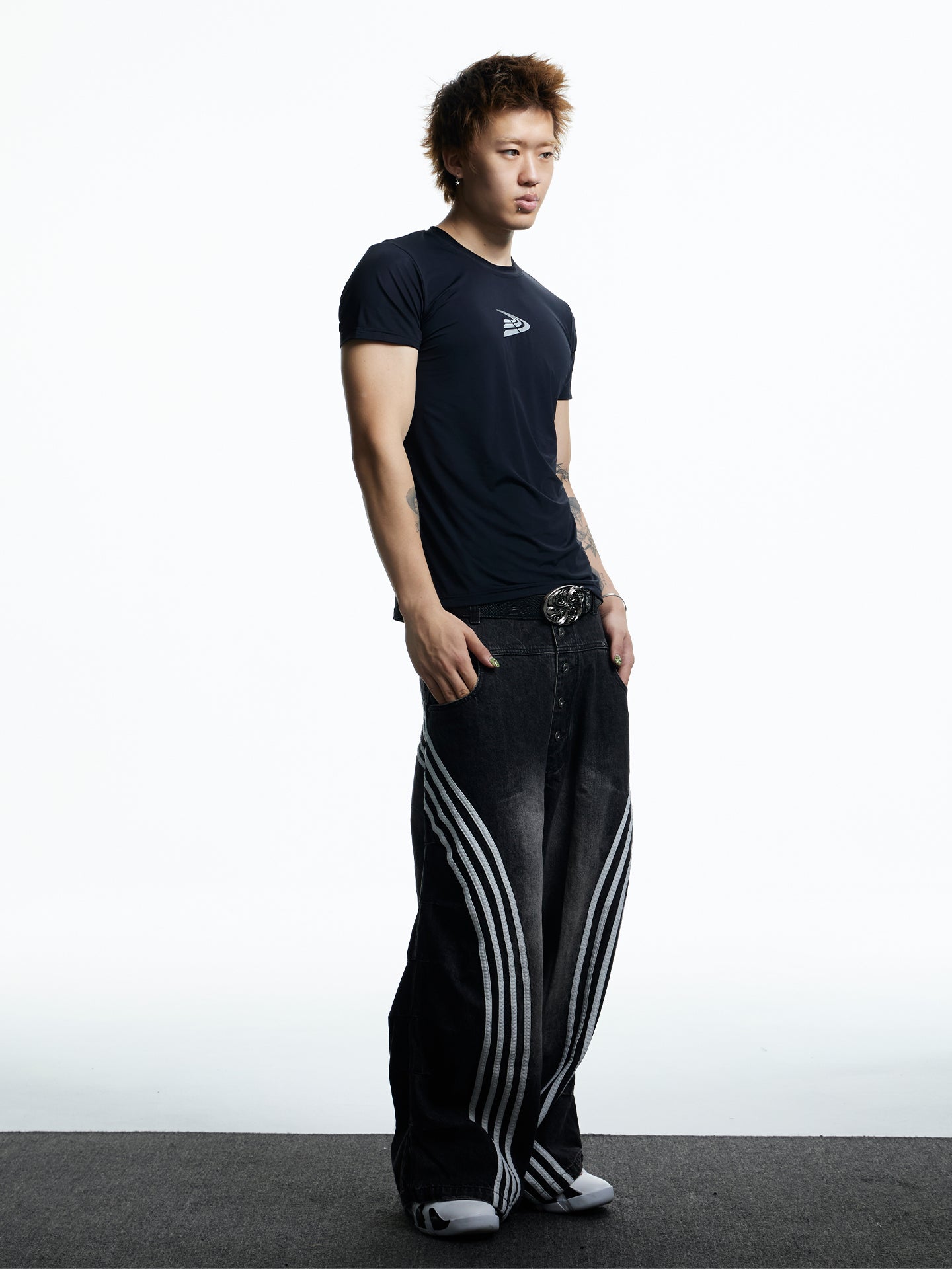 Reflective Print Slim Sports T-shirt