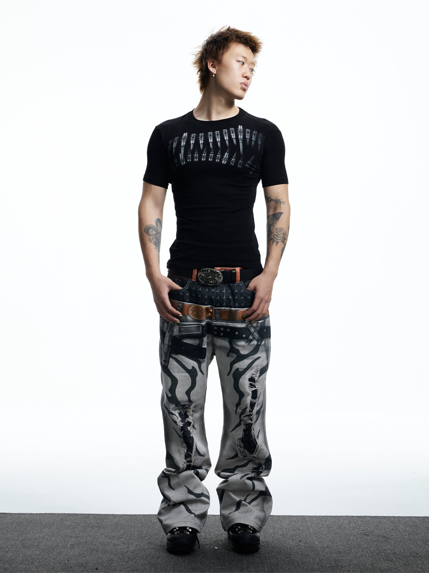 Bullet Pattern Wool T-shirt