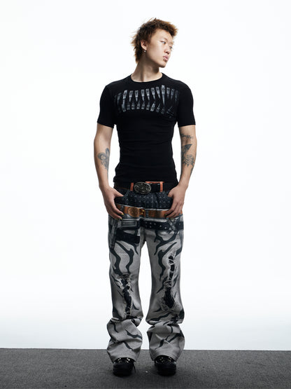 Bullet Pattern Wool T-shirt