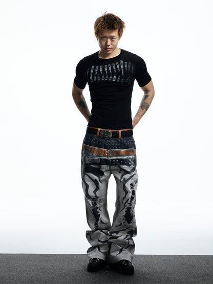 Bullet Pattern Wool T-shirt