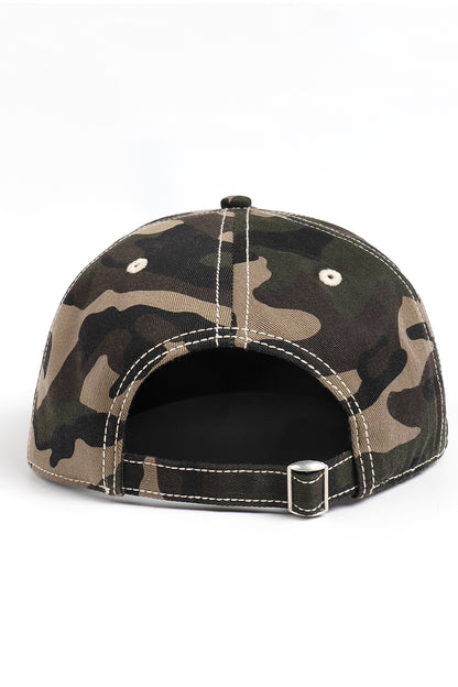 "D-alien" Camo Embroidered 6-Panel Strapback Cap