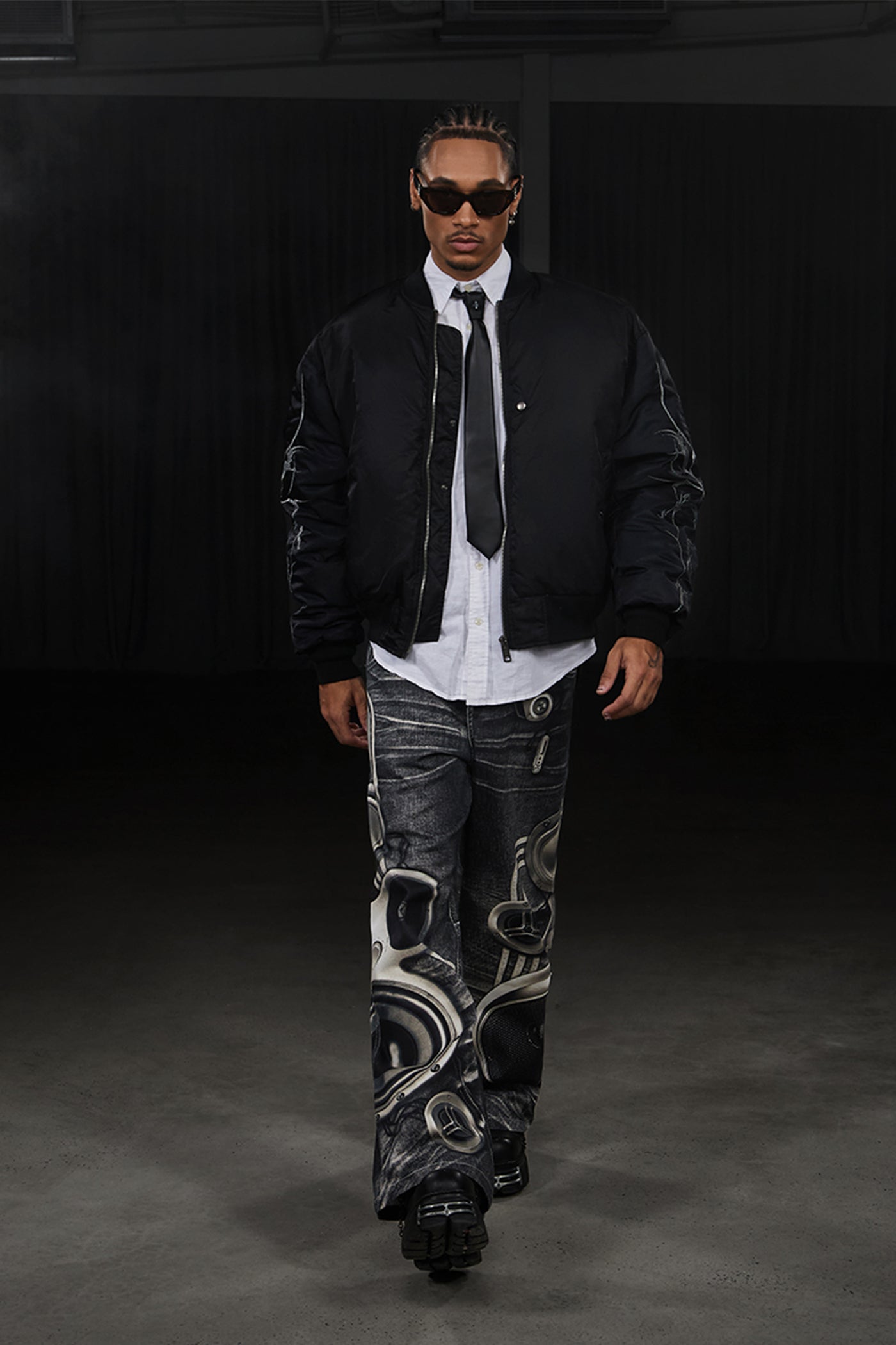 Graffiti Embroidered Huge Arms Bomber