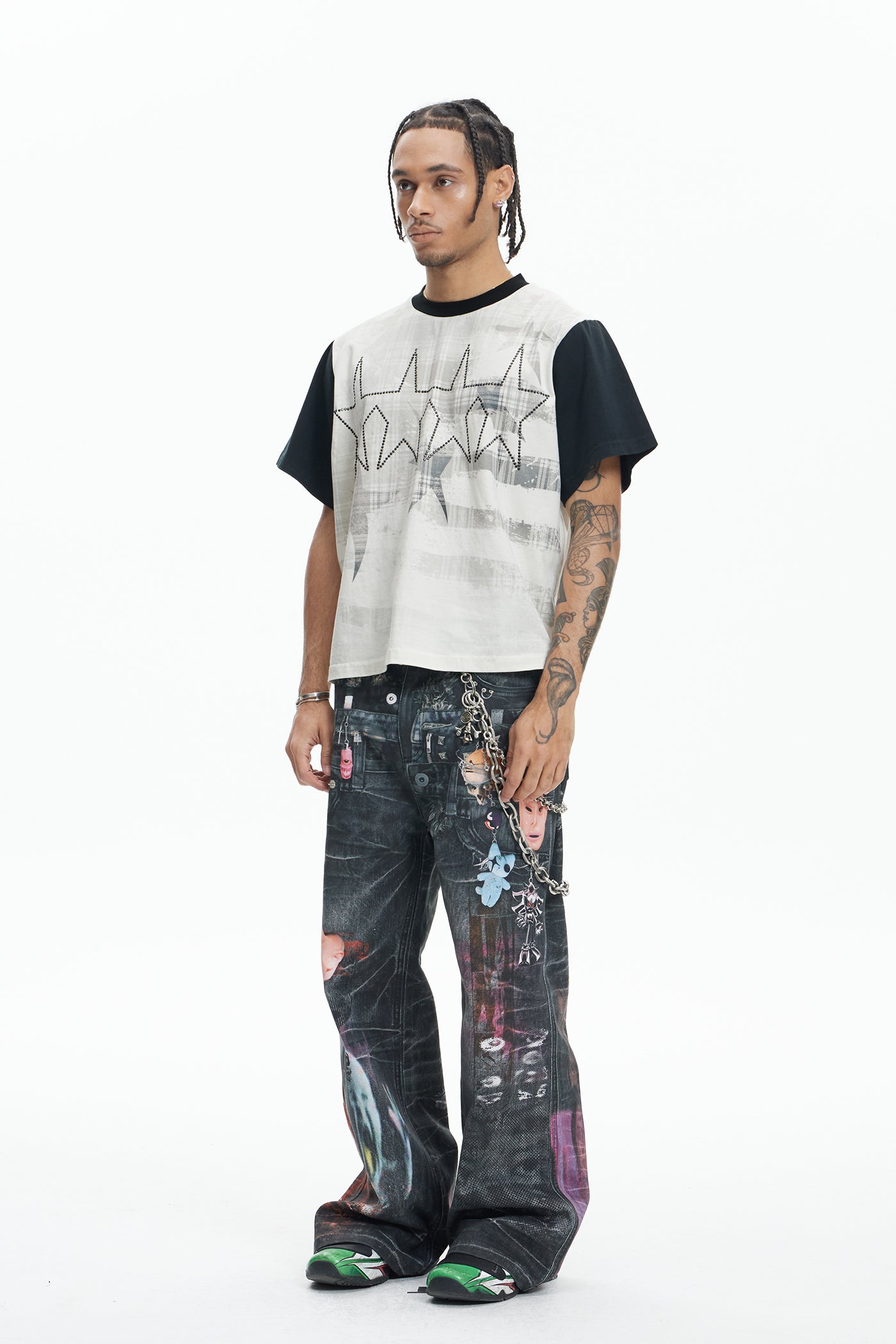 Multi-Pendant Cyber Toxin Three Waistband Printed Pants