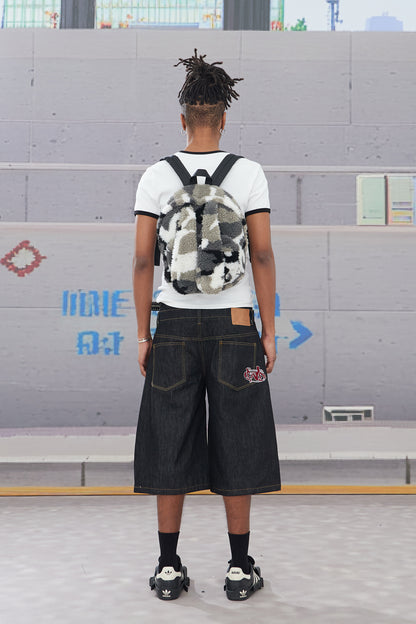Deconstructed Bat-Shaped Raw Denim Jeans