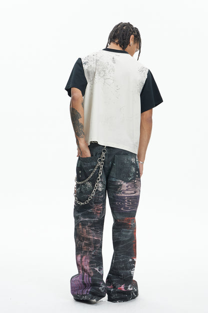 Multi-Pendant Cyber Toxin Three Waistband Printed Pants