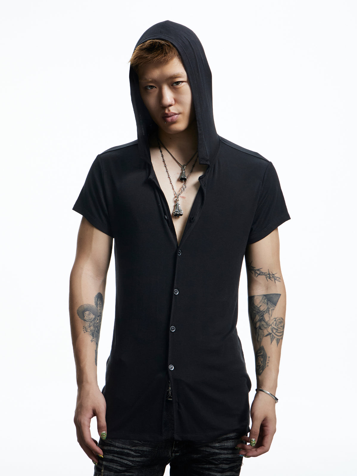 Hooded Ruched Cardigan
