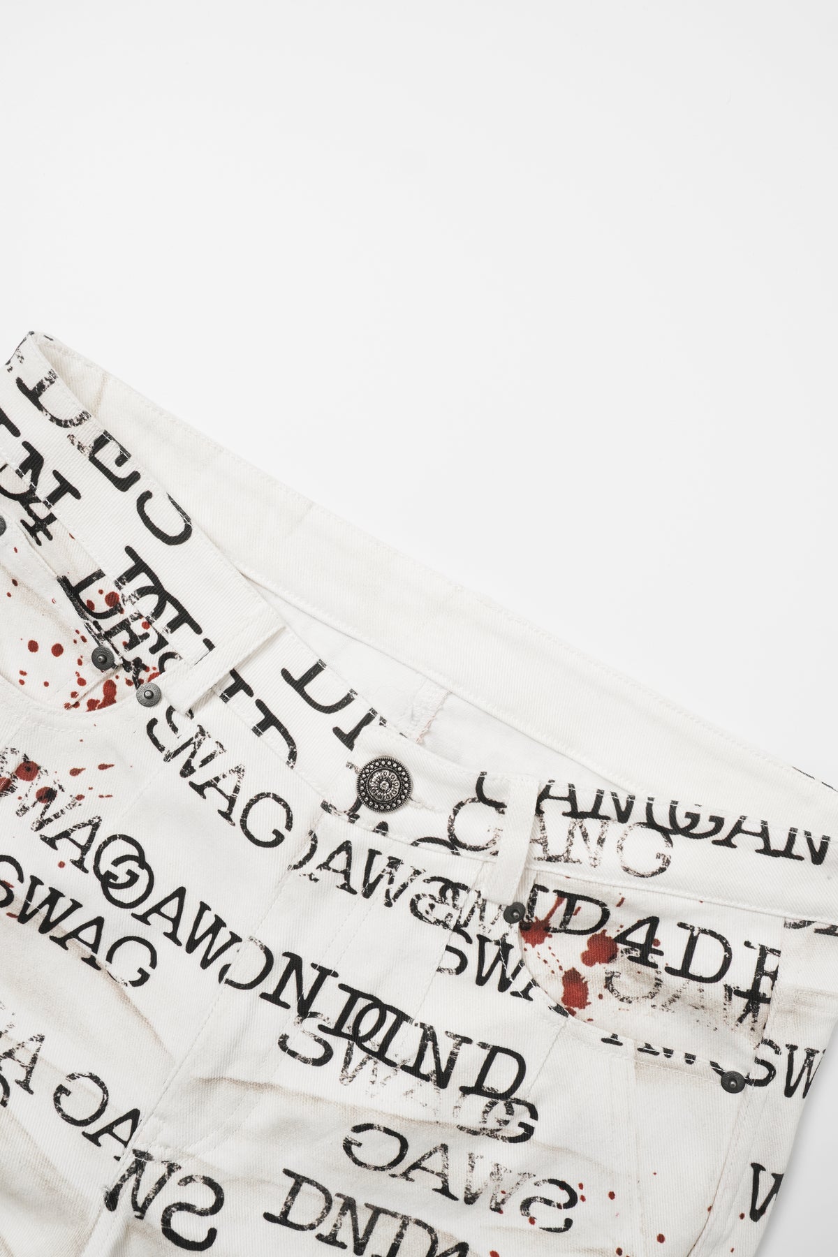Graffiti Print Paint-Splatter Flared Jeans