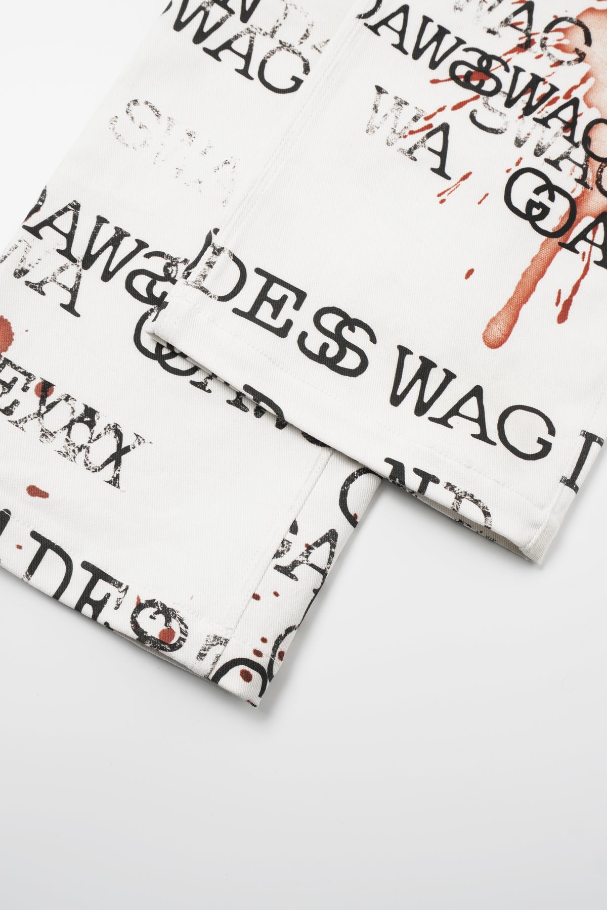 Graffiti Print Paint-Splatter Flared Jeans