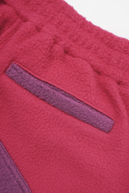 Colorblock Fleece Zip-Up Hoodie & Wide-Leg Sweatpants