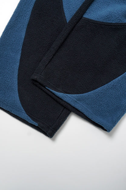 Colorblock Fleece Zip-Up Hoodie & Wide-Leg Sweatpants