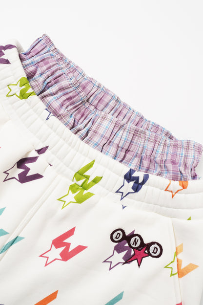 Multicolor Houndstooth Zip-Up Hoodie & Double-Waist Sweatpants