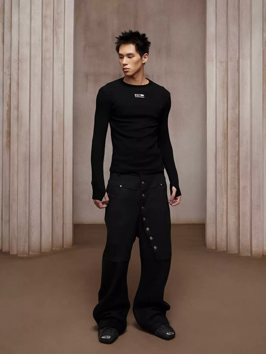 DND Bullet Logo Stretch Slim-Fit Long Sleeve Top