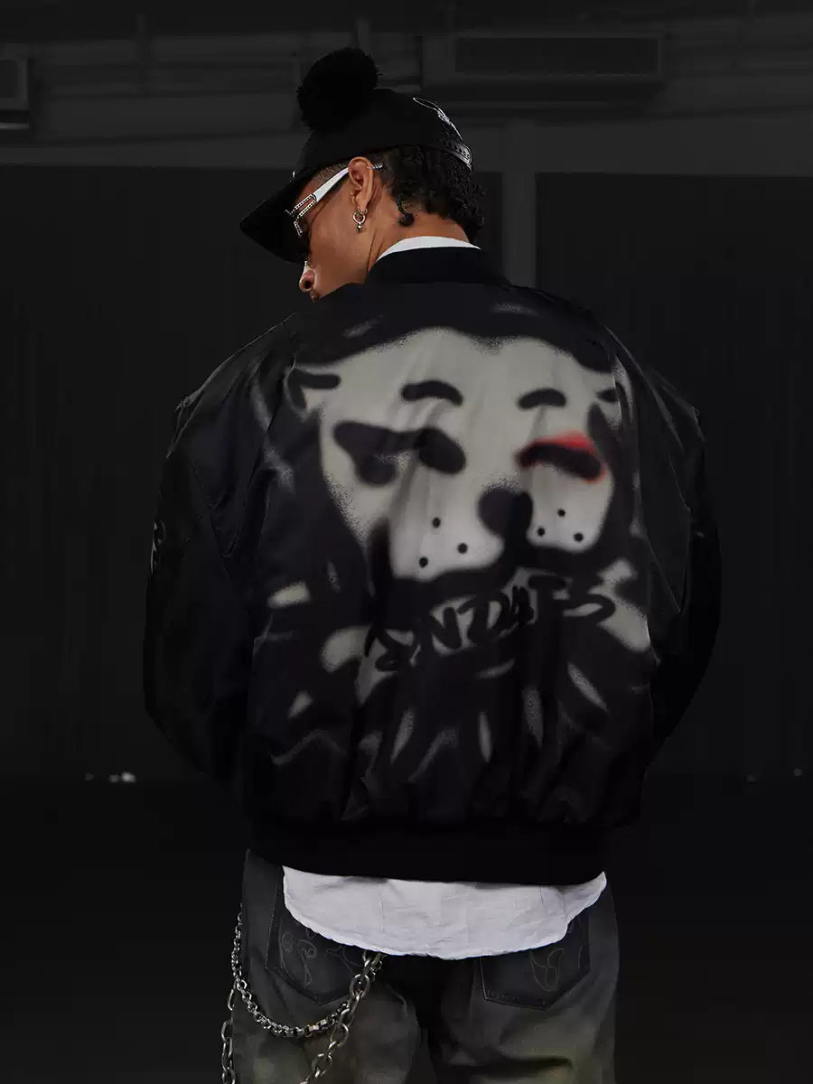 Graffiti Bulldog Bomber Jacket