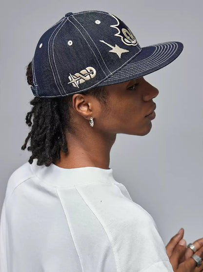 Embroidered Denim Truck Cap