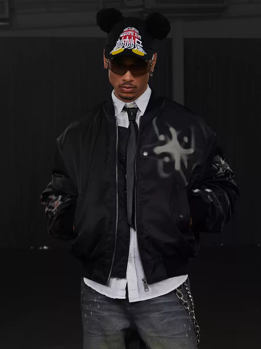 Graffiti Bulldog Bomber Jacket