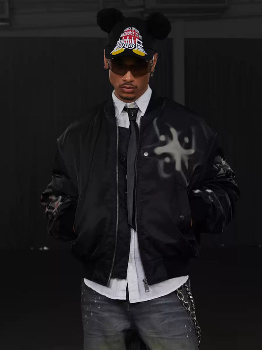 Graffiti Bulldog Bomber Jacket