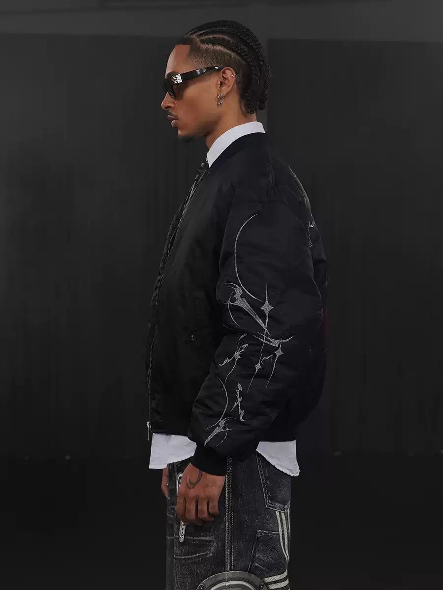 Graffiti Embroidered Huge Arms Bomber