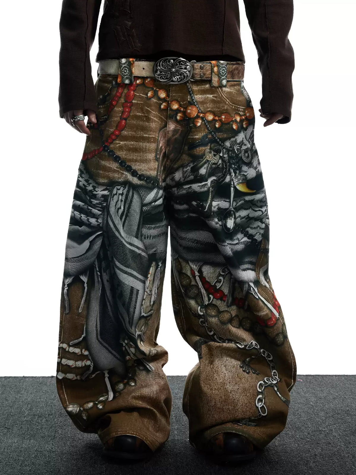 All-Over Print Bead Chain Pants