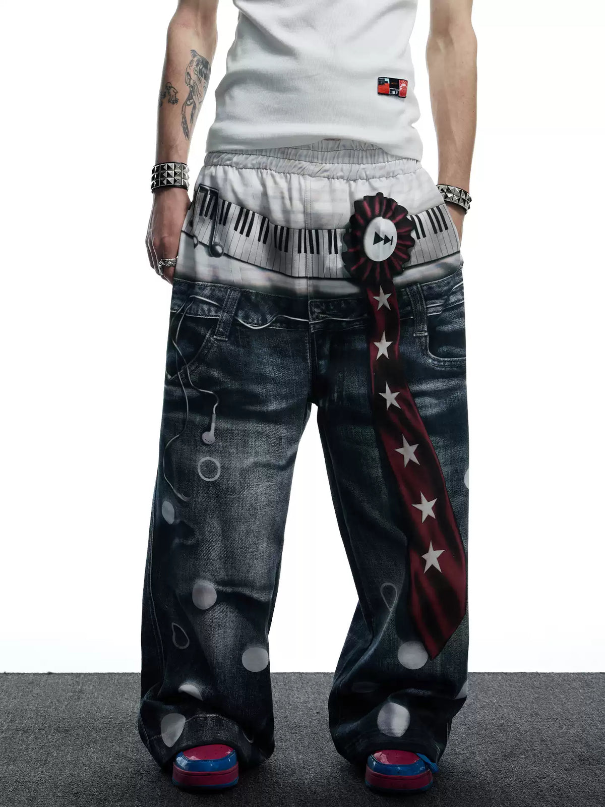 All-Over Print Tie Polka Dot Sweatpants