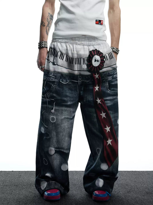All-Over Print Tie Polka Dot Sweatpants